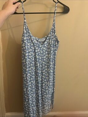 Reformation Blue and White Floral Slip Midi